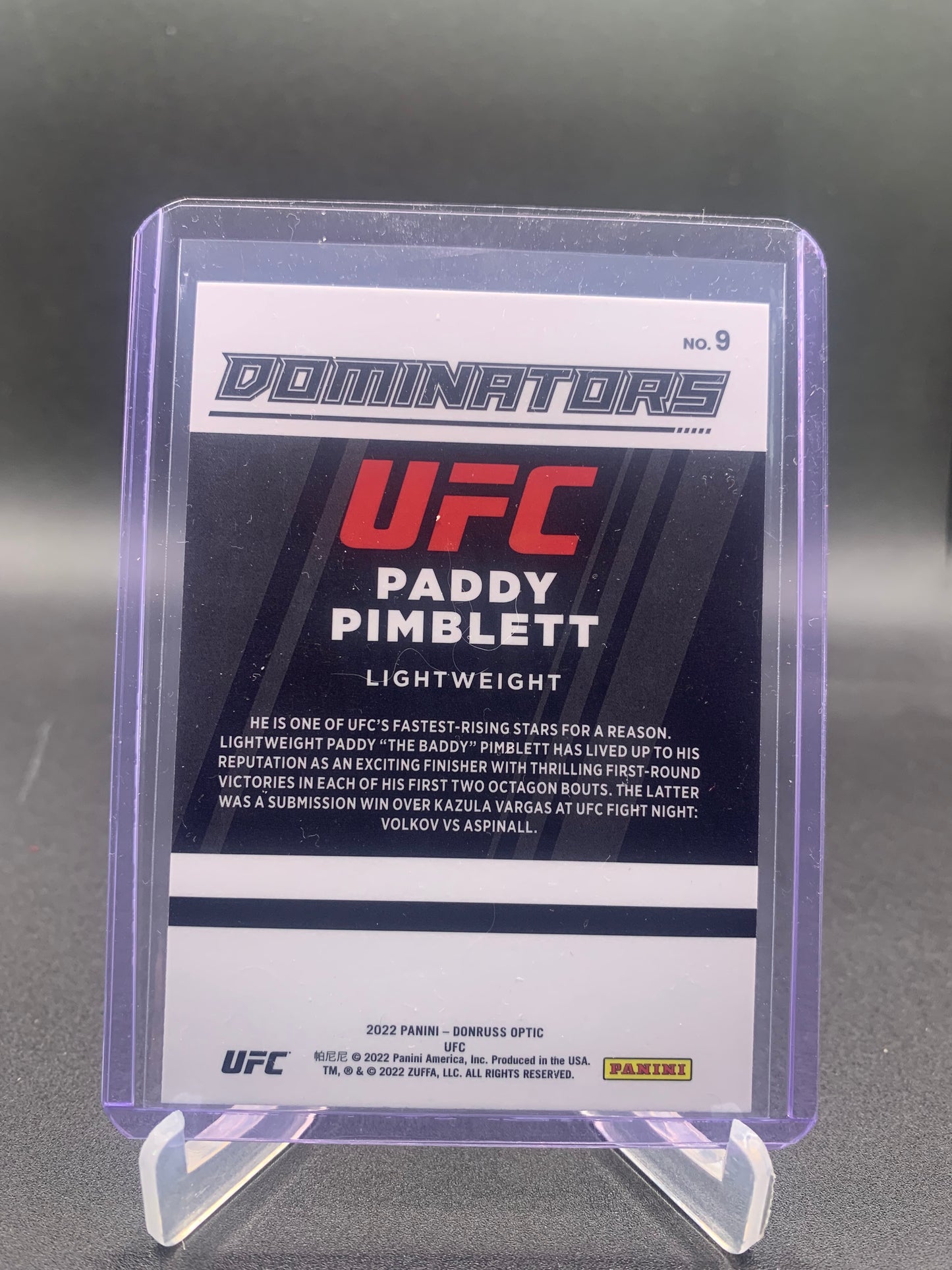 2022 Panini Donruss Optic UFC - Paddy Pimblett ‘Dominators’ RC Rookie