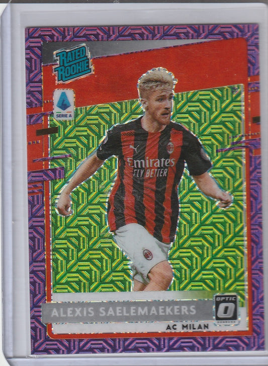 2020-21 Panini Chronicles Donruss Optic Soccer - Alexis Saelemaekers 'Rated Rookie' Purple Mojo RC Rookie
