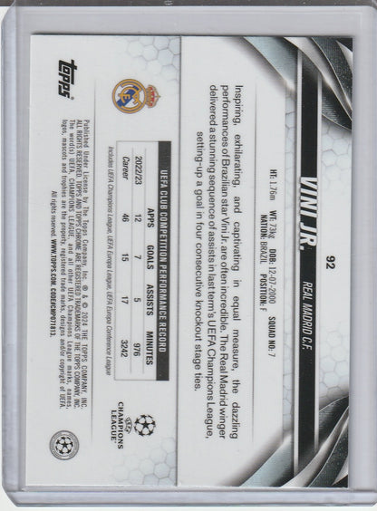 2023-24 Topps Chrome UCL Soccer - Vini Jr 'Neon Green Refractor' /399