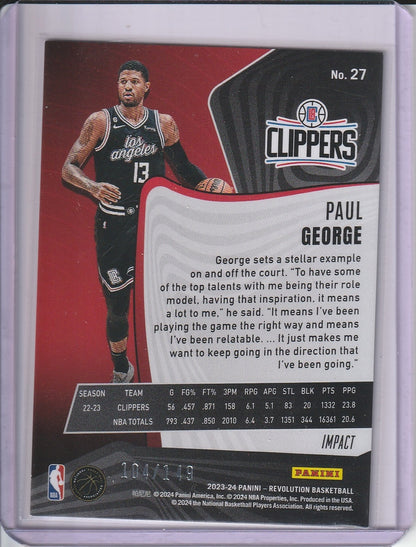 2023-24 Panini Revolution Basketball - Paul George 'Impact' /149