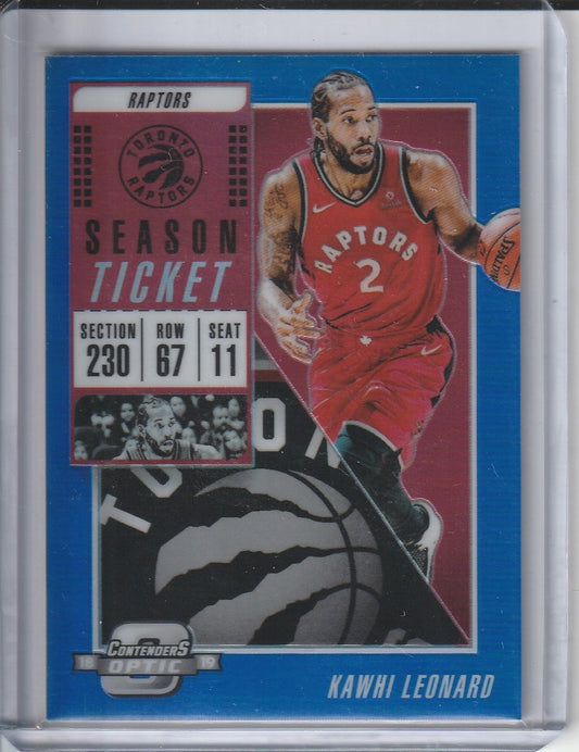 2018-19 Panini Contenders Optic Basketball - Kawhi Leonard 'Blue Prizm' /99