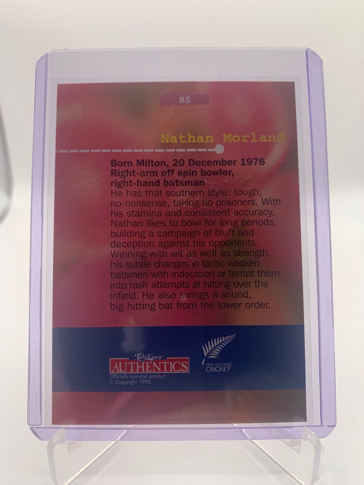 1996 High Velocity Cricket - Nathan Morland ‘New Blood’ Rookie