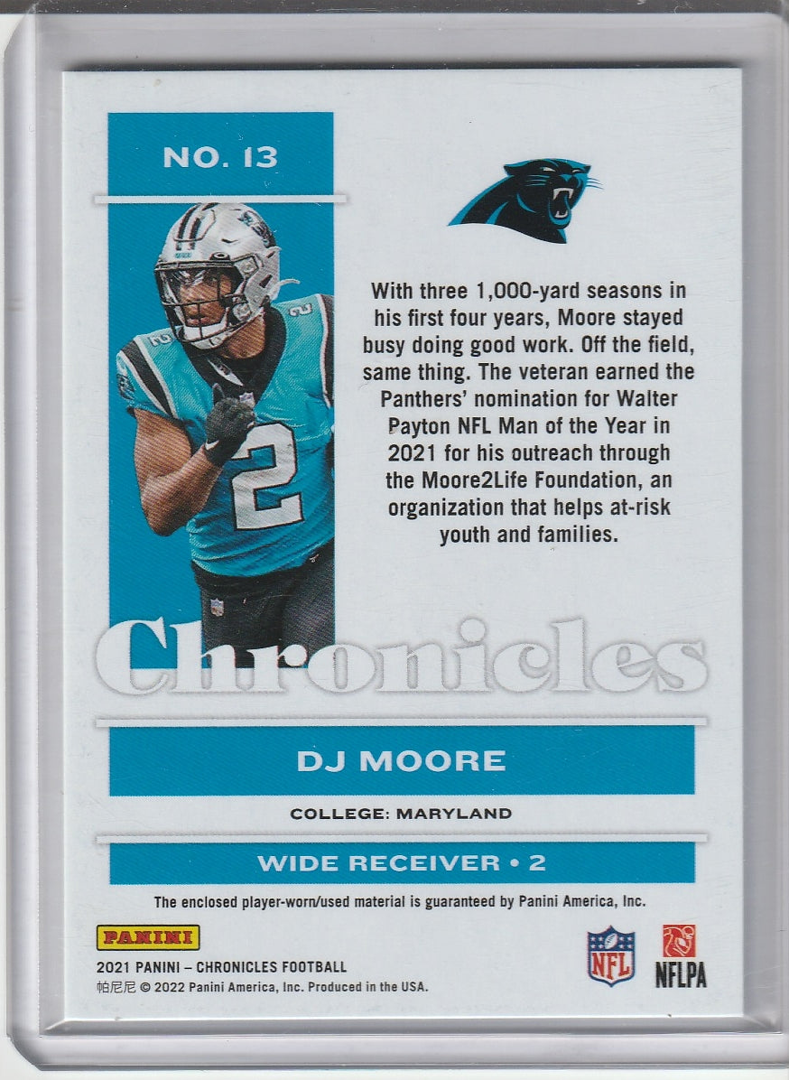 2021 Panini Chronicles Football - DJ Moore ;Relic' /199 *Player Worn*