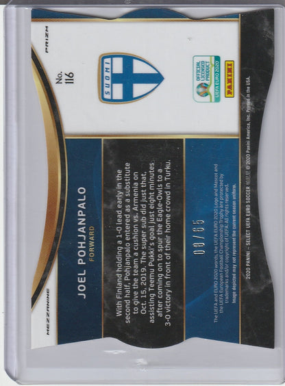 2020 Panini Select Uefa Euro Soccer - Joel Pohjanpalo 'Mezzanine Die Cut' RC Rookie /65