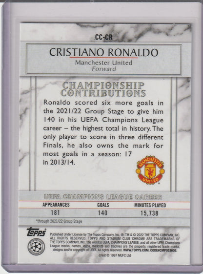 2021-22 Topps Stadium Club Chrome UEFA - Cristiano Ronaldo 'Championship Contributions'