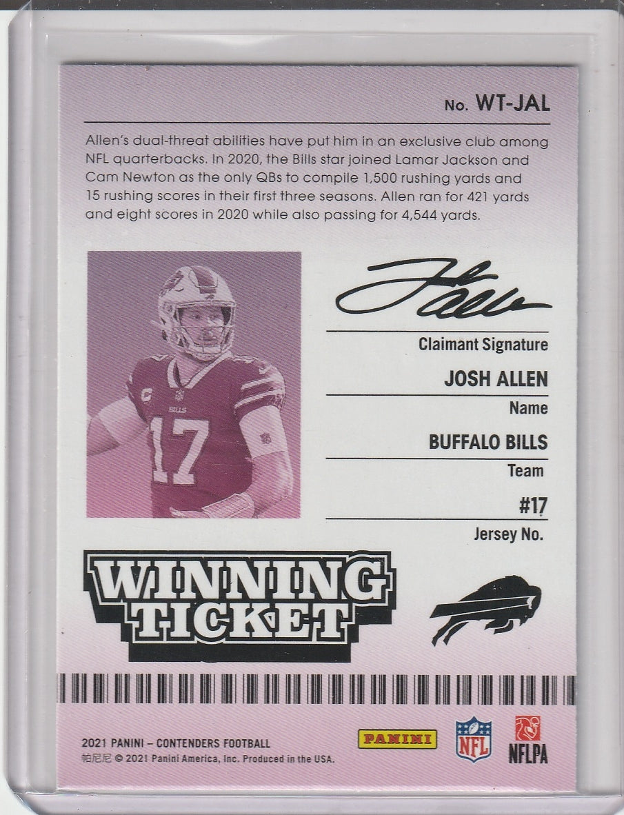 2021 Panini Contenders Football - Josh Allen 'Winning Ticket'