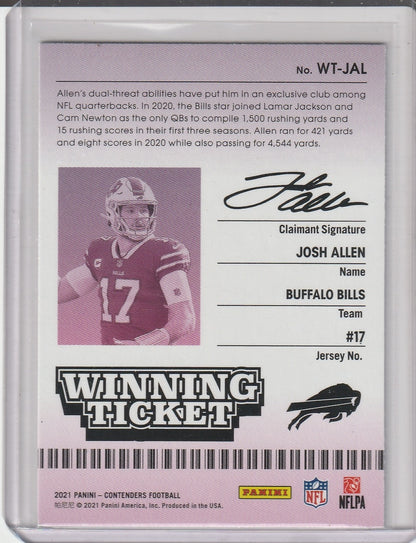 2021 Panini Contenders Football - Josh Allen 'Winning Ticket'