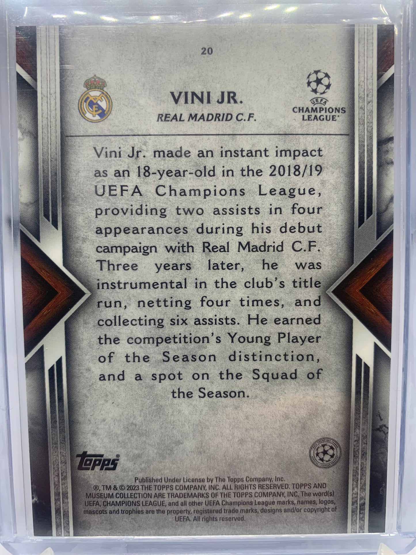 2022-23 Topps Museum Collection UEFA - Vini JR. ‘Amethyst’ /99