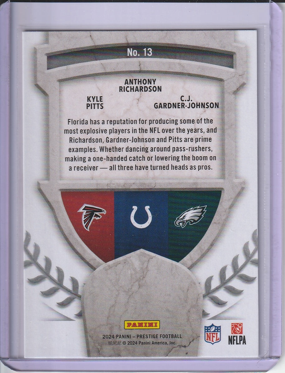 2024 Panini Prestige Football - Kyle Pitts / Anthony Richardson / C.J Gardner-Johnson 'Alma Maters'