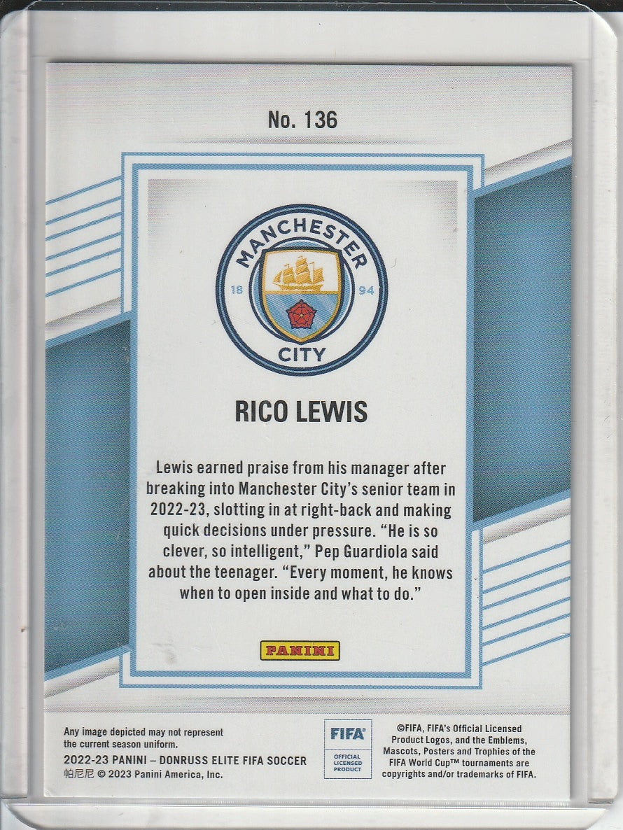 2022-23 Panini Donruss Elite Soccer - Rico Lewis RC Rookie