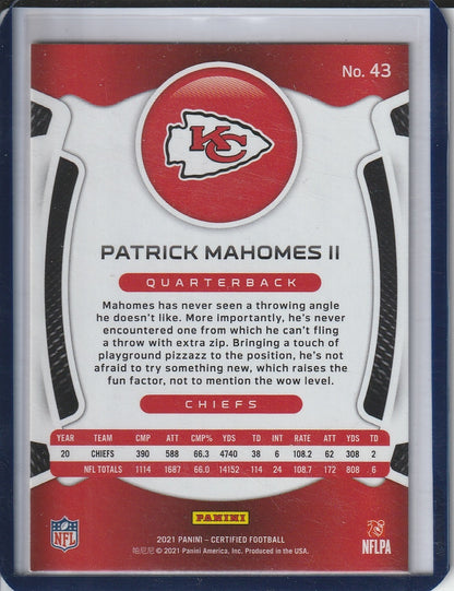2021 Panini Certified Football - Patrick Mahomes II