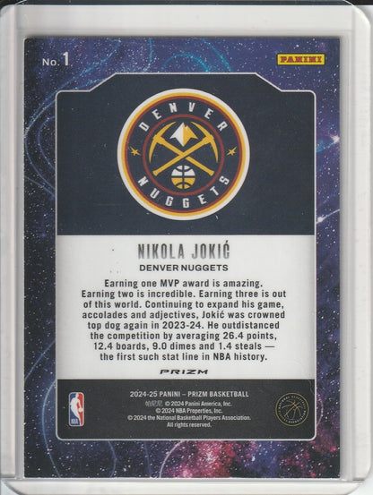 2024-25 Panini Prizm Basketball - Nikola Jokic 'Deep Space' Silver Prizm Holo