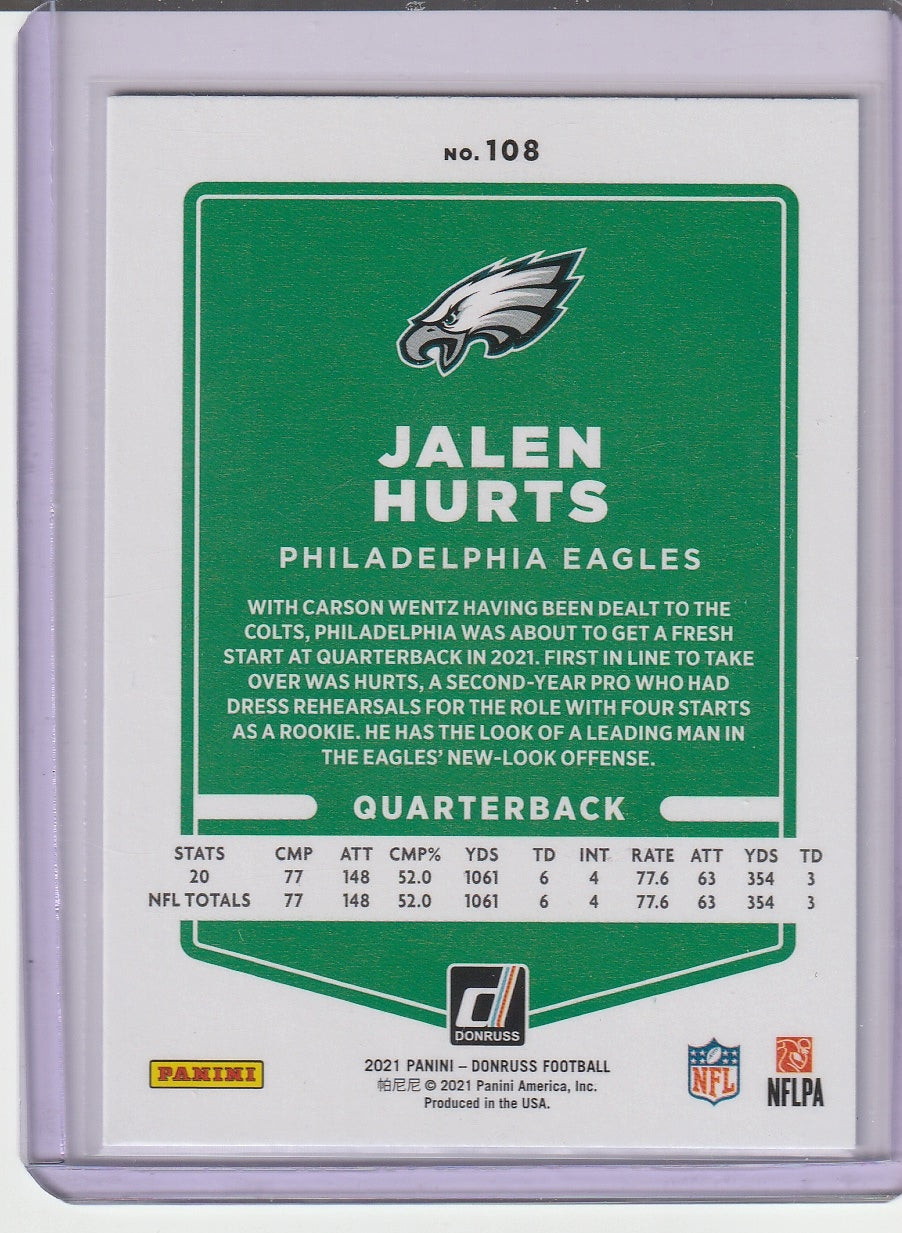 2021 Panini Donruss Football - Jalen Hurts 'Press Proof Blue'