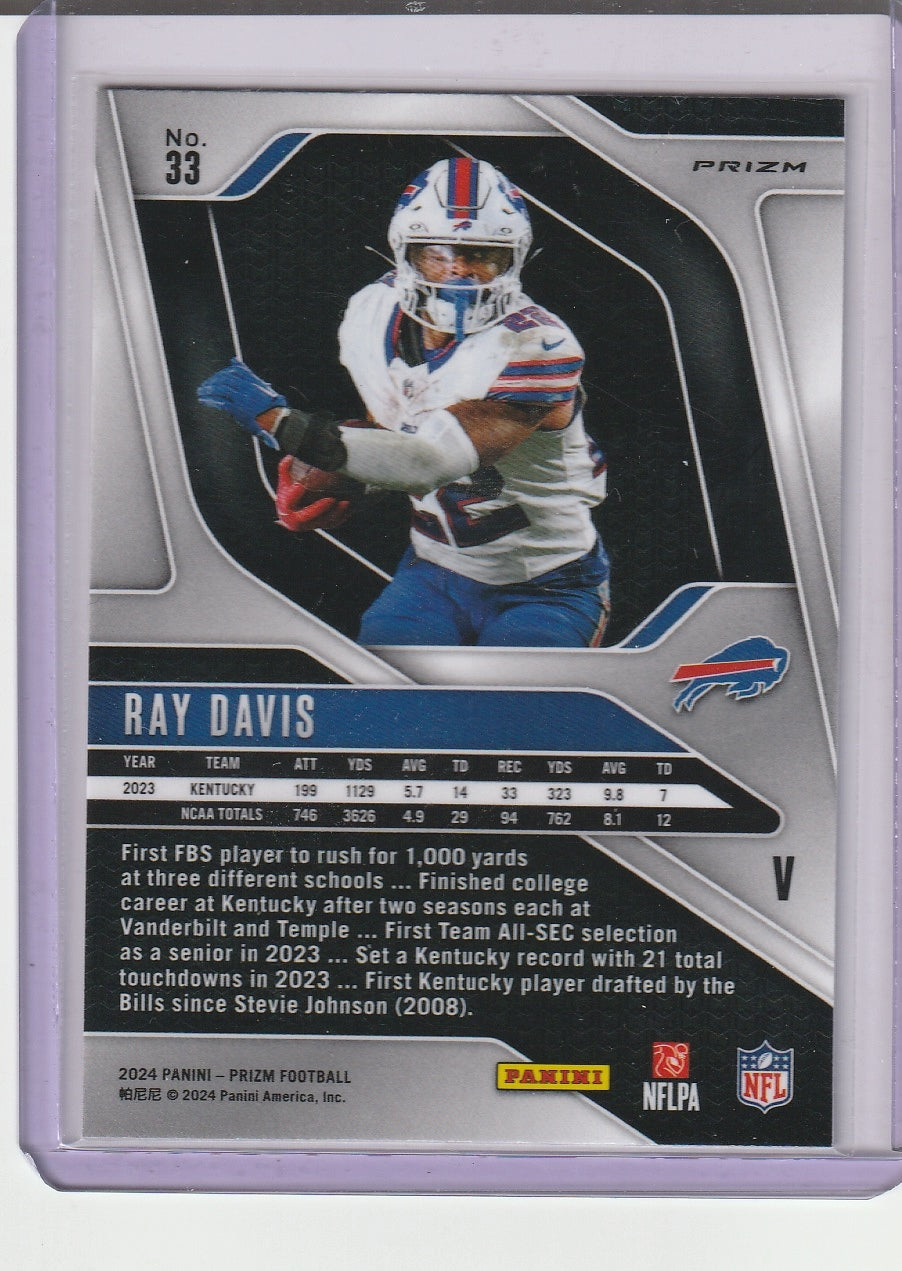 2024 Panini Prizm Football - Ray Davis 'Variations' Silver Prizm RC Rookie