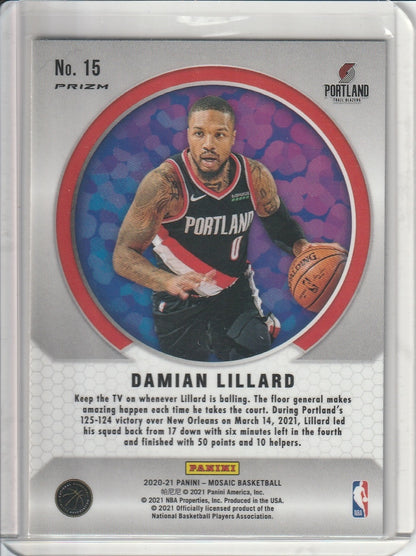 2020-21 Panini Mosaic Basketball - Damian Lillard 'Men of Mastery'