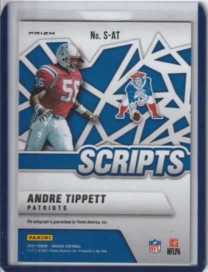 2021 Panini Mosaic Football - Andre Tippett 'Scripts' Autograph
