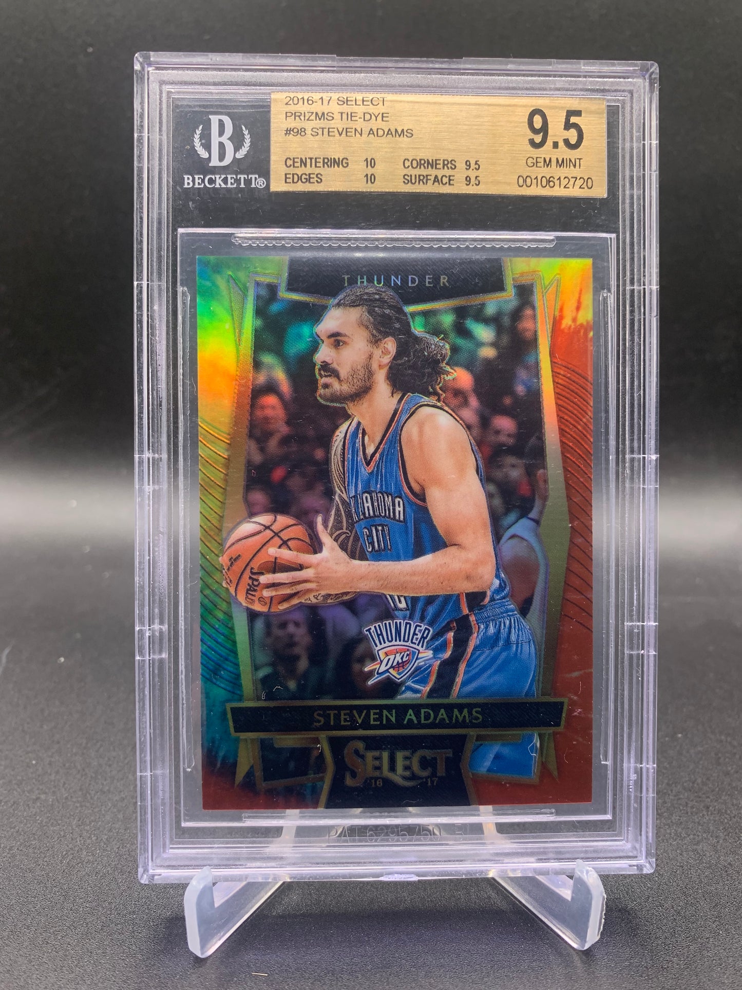 2016-17 Panini Select Basketball - Steven Adams ‘Tie Dye’ Prizm /25 BGS 9.5