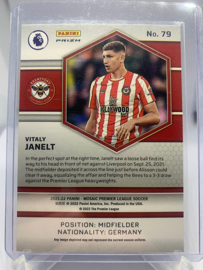 2021-22 Panini Mosaic Premier League Soccer - Vitaly Janelt ‘Silver’ Prizm RC Rookie