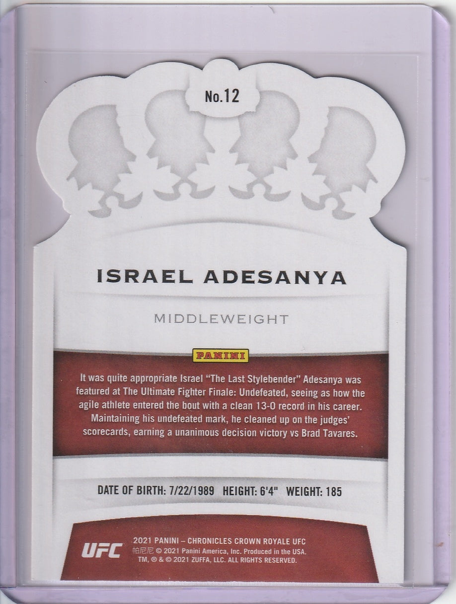 2021 Panini Chronicles Crown Royale UFC - Israel Adesanya Die Cut