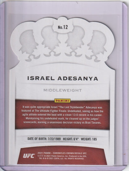 2021 Panini Chronicles Crown Royale UFC - Israel Adesanya Die Cut