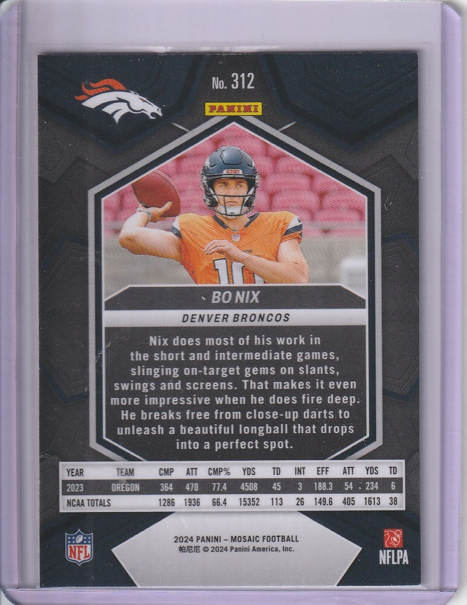 2024 Panini Mosaic Football - Bo Nix RC Rookie
