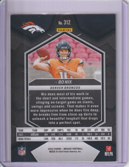 2024 Panini Mosaic Football - Bo Nix RC Rookie