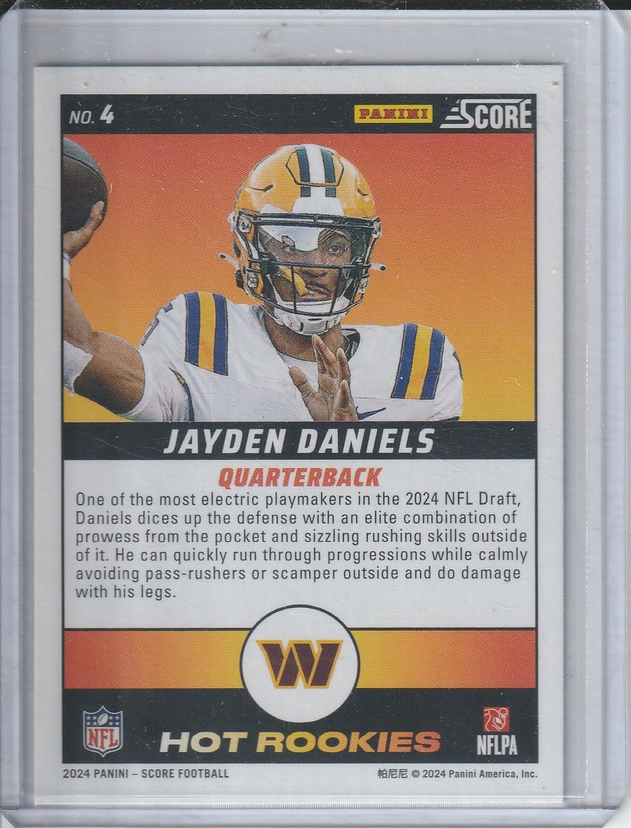 2024 Panini Score Football - Jayden Daniels 'Hot Rookies' RC Rookie