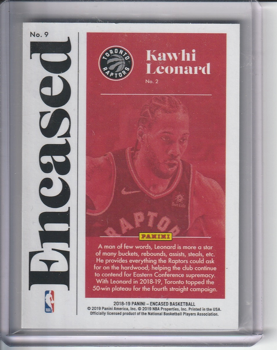 2018-19 Panini Encased Basketball - Kawhi Leonard /99