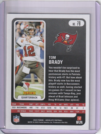 2022 Panini Absolute Football - Tom Brady