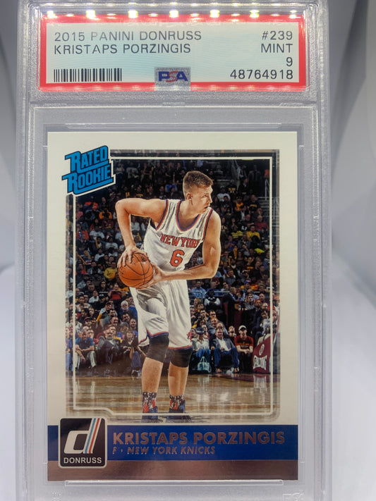 2015-16 Panini Donruss Basketball - Kristaps Porzingis ‘Rated Rookie’ PSA 9