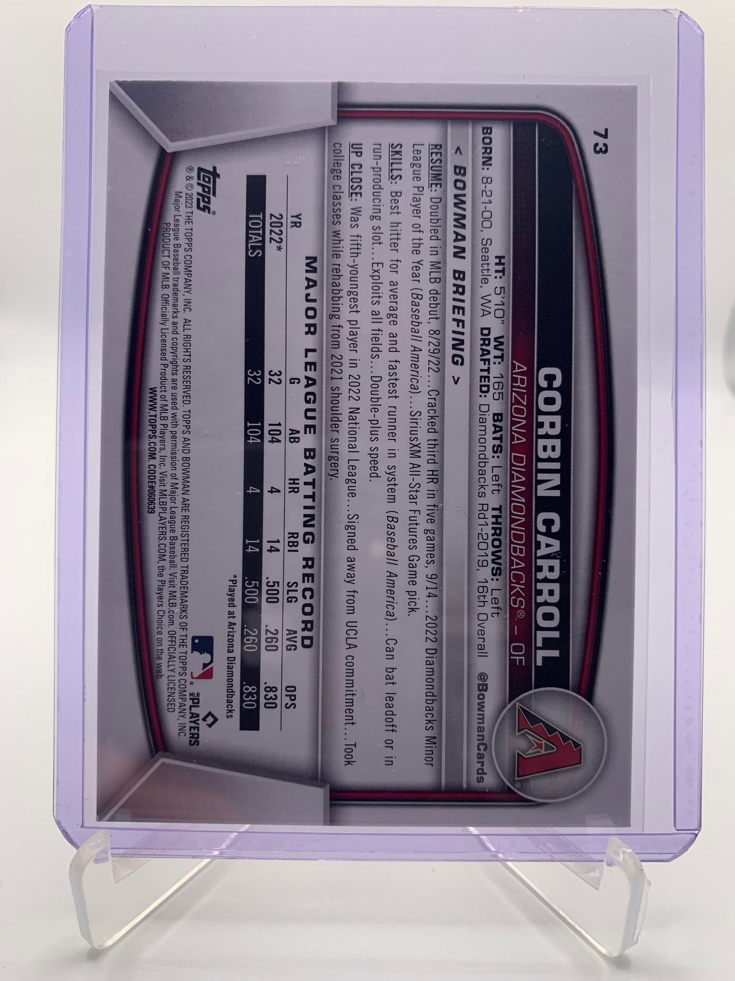 2023 Bowman MLB - Corbin Carroll RC Rookie
