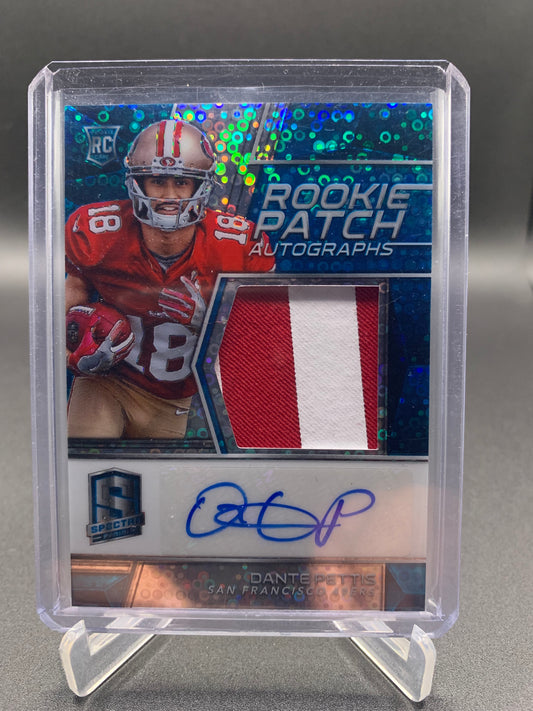 2018 Panini Spectra Football - Dante Pettis ‘Rookie Patch Autographs’ RC Rookie /75 *Player Worn*