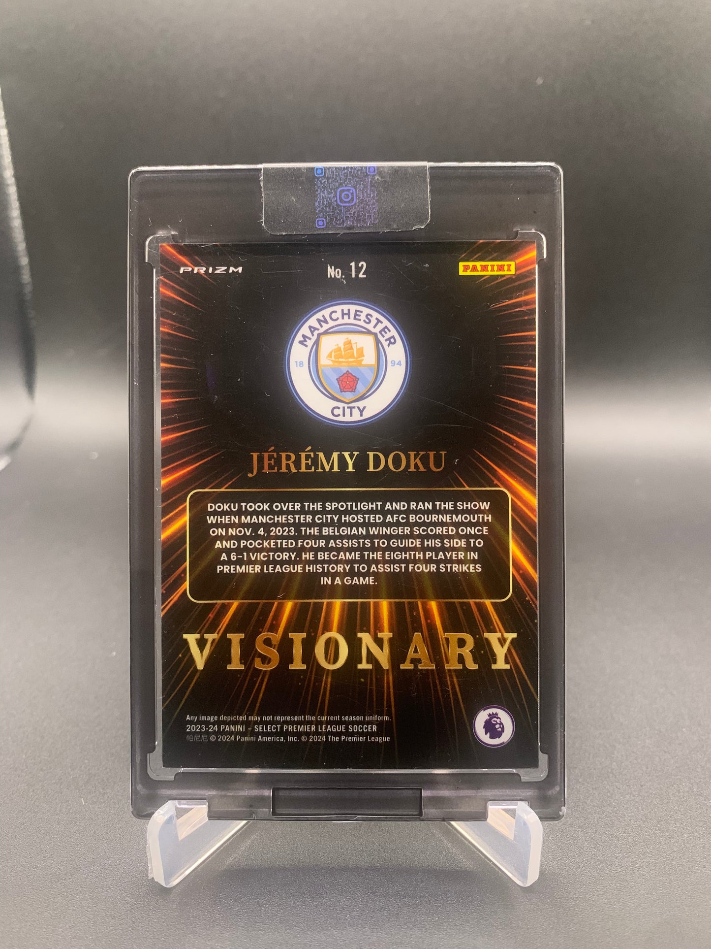 .2023-24 Panini Select Premier League Soccer - Jeremy Doku ‘Visionary’ SP Case Hit