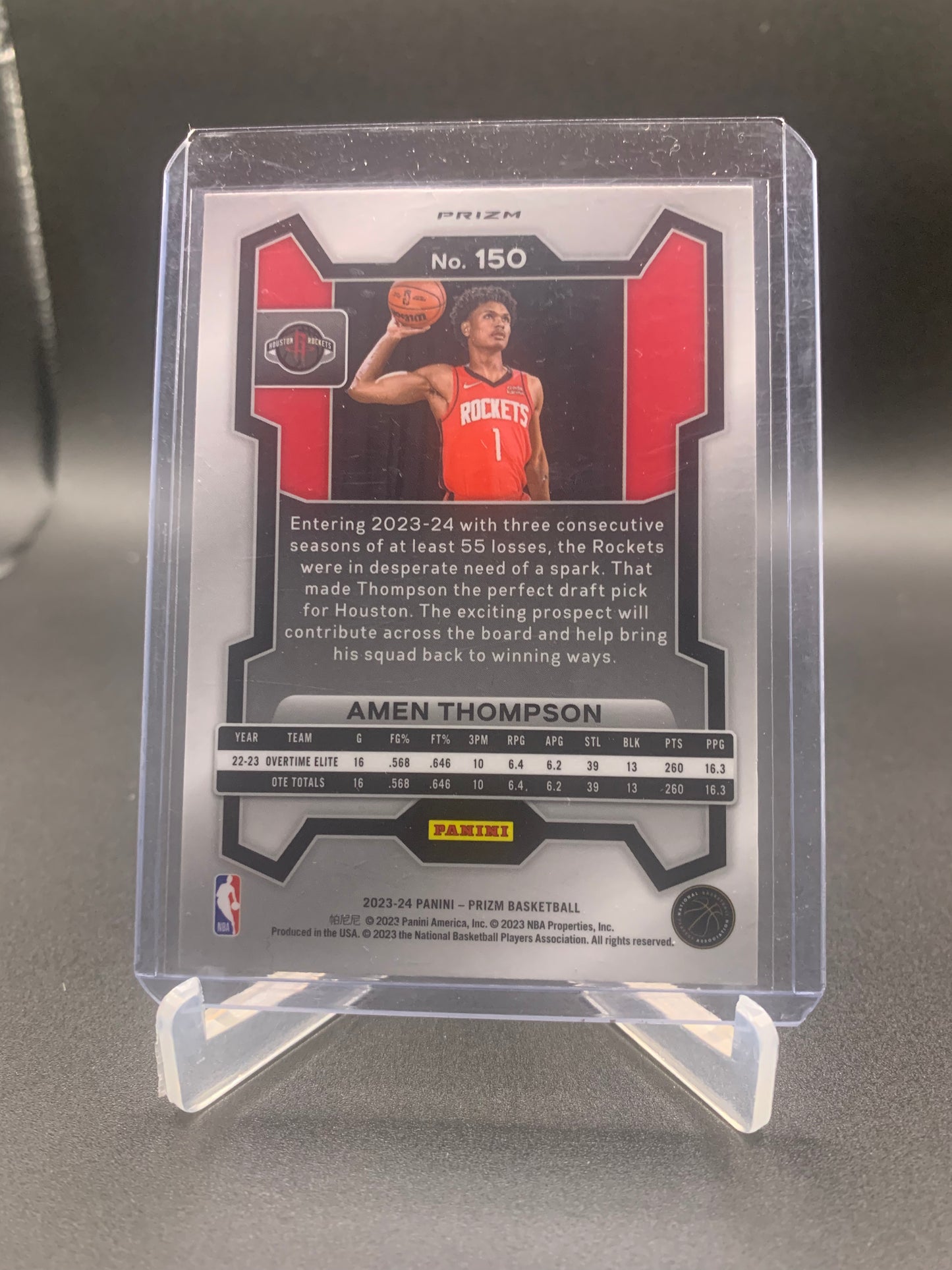 2023-24 Panini Prizm Basketball - Amen Thompson ‘Red, White, Blue’ RC Rookie