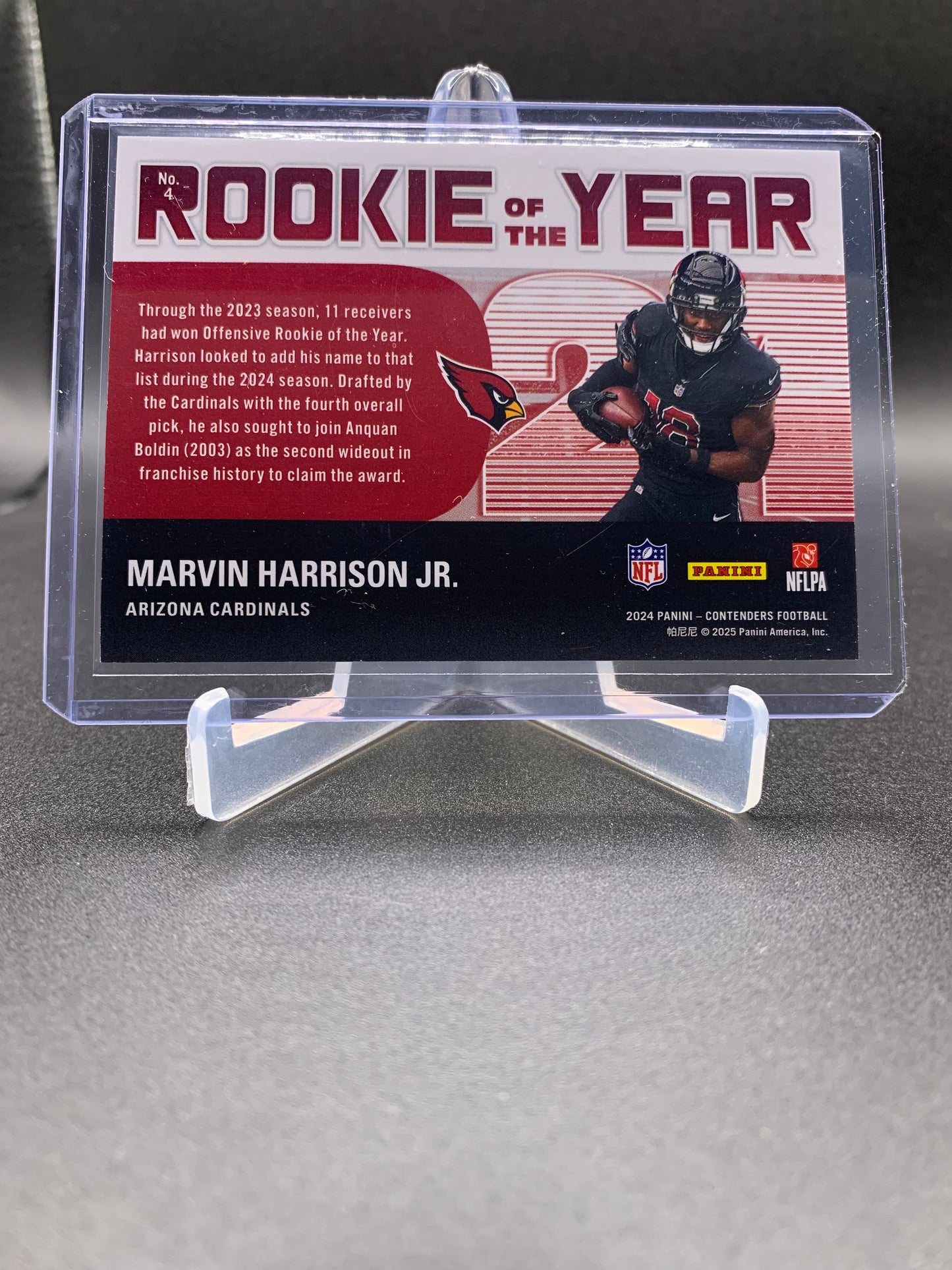 2024 Panini Contenders Football - Marvin Harrison Jr ‘Rookie of the Year’ Diamond Holo RC