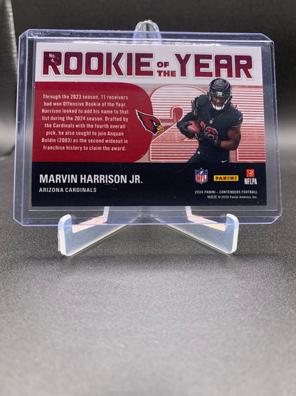 2024 Panini Contenders Football - Marvin Harrison Jr ‘Rookie of the Year’ Diamond Holo RC