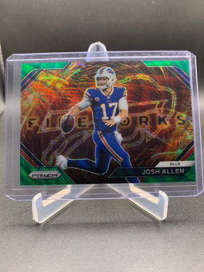2023 Panini Prizm Football - Josh Allen ‘Fireworks’ Green Wave