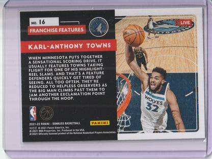 2021-22 Donruss Basketball - Karl-Anthony Towns, Franchise Features, Teal Laser