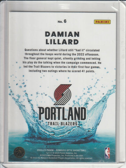 2022-23 Panini Donruss Optic Basketball - Damian Lillard 'Splash!'
