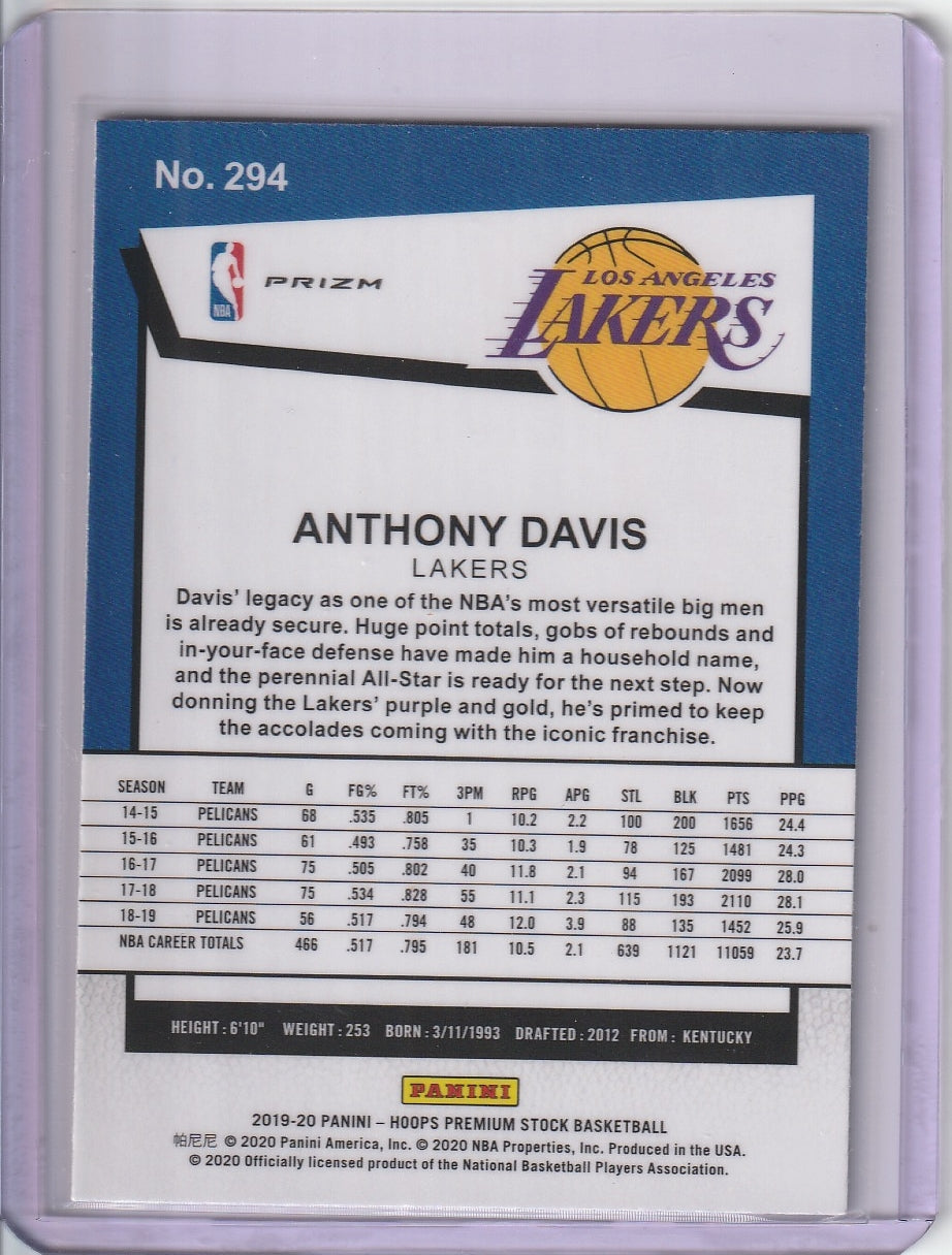 2019-20 Panini Hoops Premium Stock Basketball - Anthony Davis Base 'Mojo'