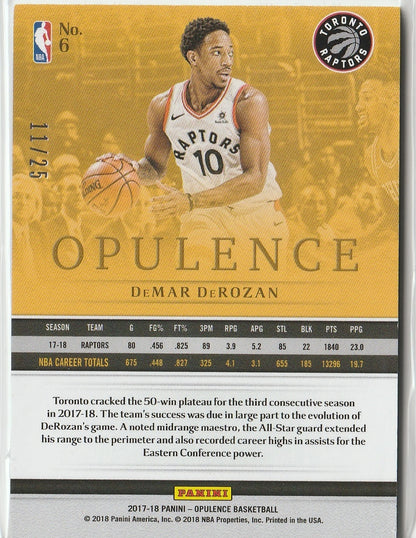 2017-18 Panini Opulence Basketball - DeMar DeRozan Silver  /25