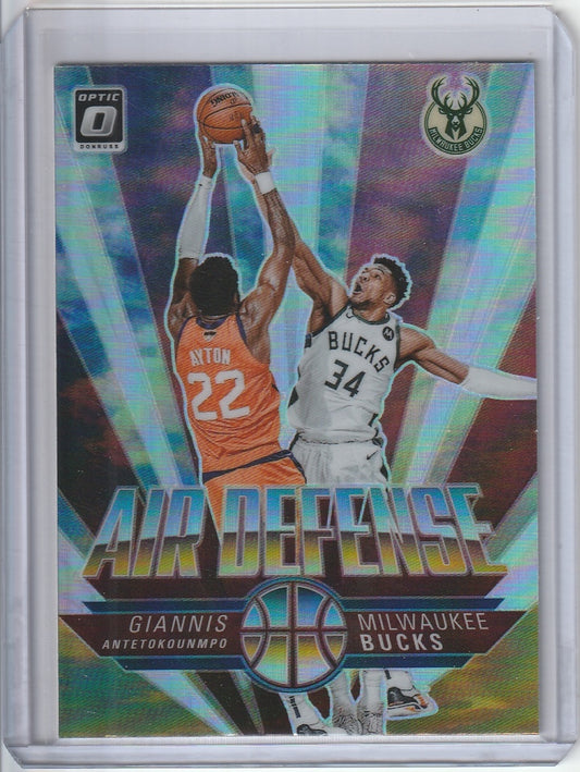 2021-22 Panini Donruss Optic Basketball - Giannis Antetokounmpo 'Air Defense' Silver Prizm