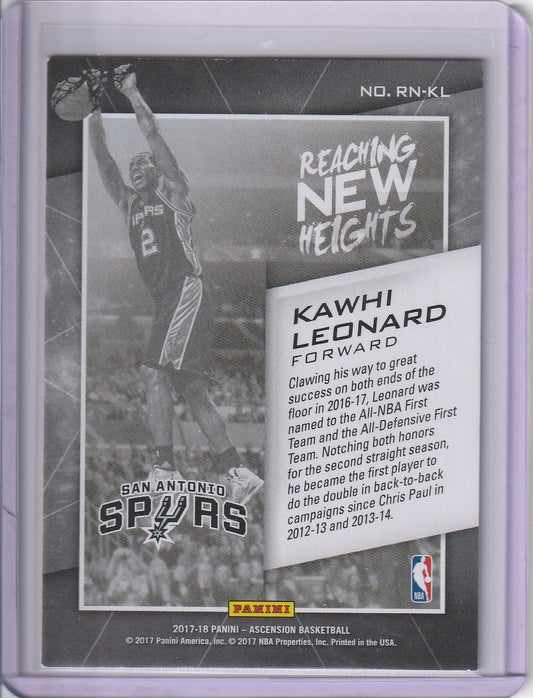 .2017-18 Panini Ascension Basketball - Kawhi Leonard 'Reaching New Heights'