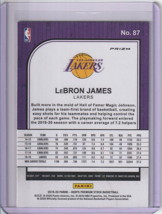 .2019-20 Panini Premium Stock Basketball - LeBron James 'Flash' Holo
