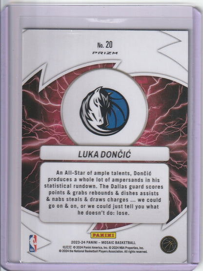 2023-24 Panini Mosaic Basketball - Luka Doncic 'ThunderRoad' Green Prizm
