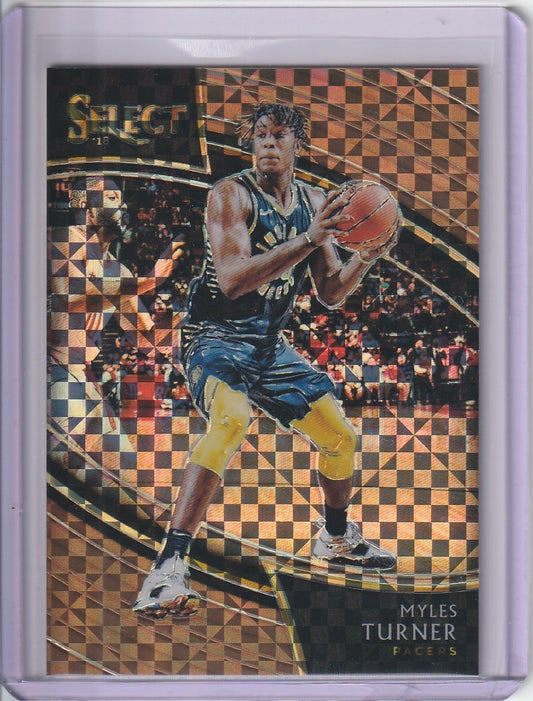 2018-19 Panini Select Basketball - Myles Turner 'Courtside' Copper Checkerboard /60