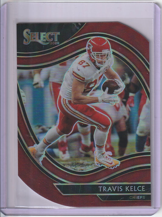 2020 Panini Select Football - Travis Kelce 'Field Level' Red Die Cut
