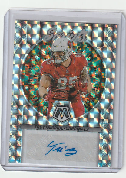 2023 Panini Mosaic Football - Trey McBride 'Scripts' Silver Prizm Autograph