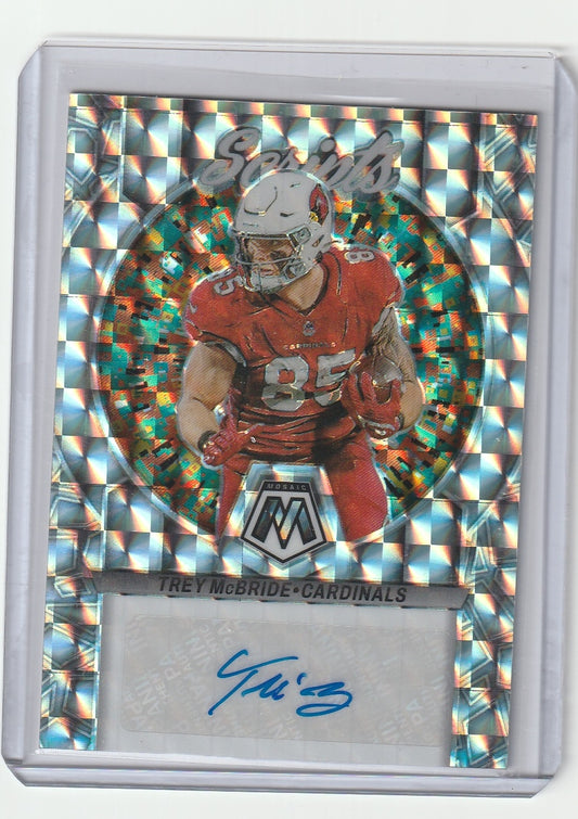 2023 Panini Mosaic Football - Trey McBride 'Scripts' Silver Prizm Autograph