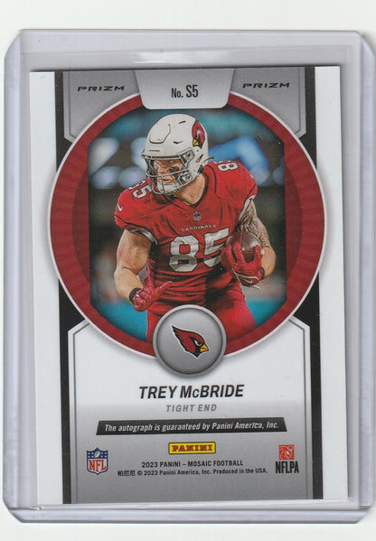 2023 Panini Mosaic Football - Trey McBride 'Scripts' Silver Prizm Autograph